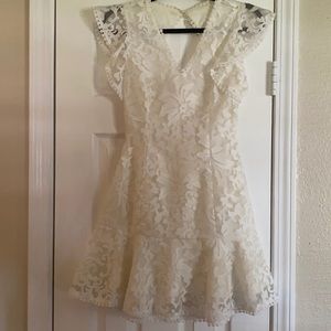 White lace patterned dress